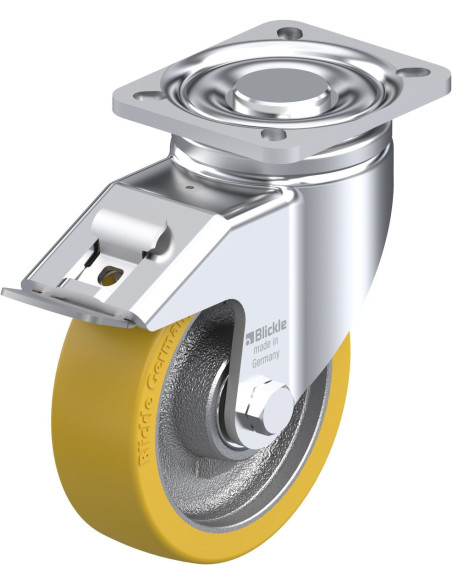 LH-GTH 125K-1-FI poliuretano pasukamas ratukas su stabdžiais