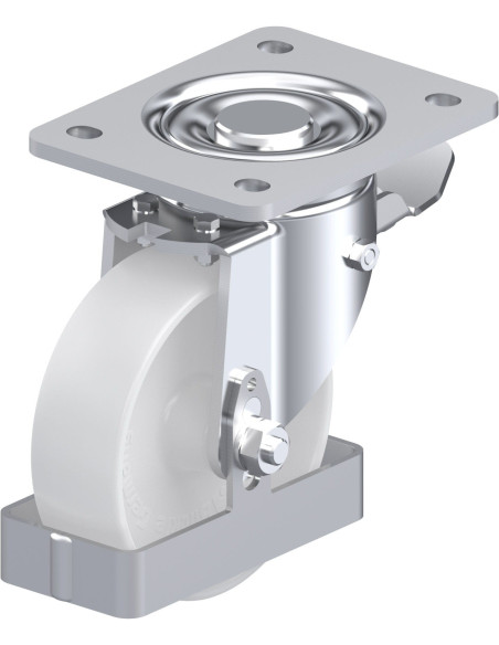 LH-PO 125G-3-ST-FS sintetinis ratukas su stabdžiais