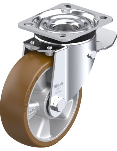 LK-ALB 125K-1-ST poliuretano pasukamas ratukas su stabdžiais