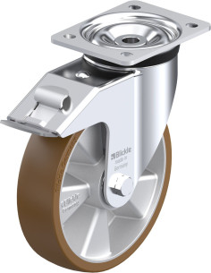 LK-ALB 200K-FI poliuretano pasukamas ratukas su stabdžiais