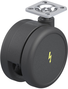 LKDB-PUA 75G-ELS-P20 antistatinis dvigubas pasukamas ratukas