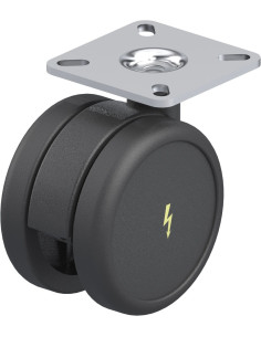 LKDB-PUA 75G-ELS-P23 antistatinis dvigubas pasukamas ratukas