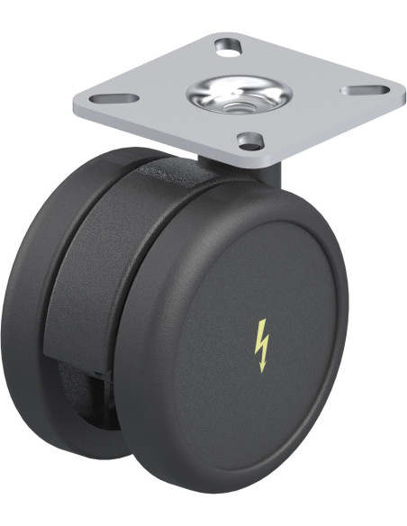 LKDB-PUA 75G-ELS-P23 antistatinis dvigubas pasukamas ratukas