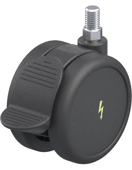 LKDB-PUA 75G-RA-ELS antistatinis dvigubas pasukamas ratukas