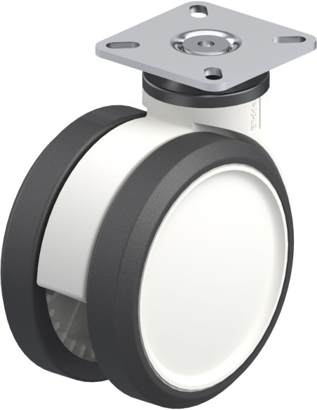 LKDG-PUA 100G-P23 dvigubas pasukamas ratukas, poliuretanas,