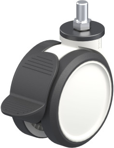 LKDG-PUA 100G-RA dvigubas pasukamas poliuretano ratukas