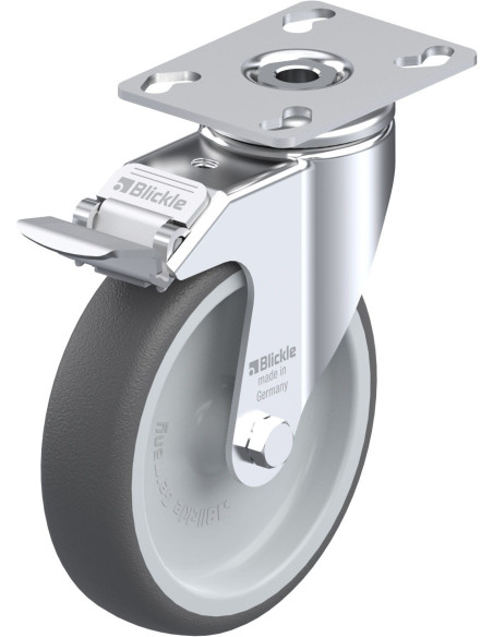 LKPA-PATH 126G-FI poliuretano ratukas su stabdžiais 125 mm