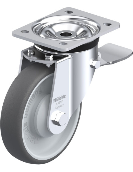 LK-PATH 160KA-ST poliuretano ratukas su stabdžiais