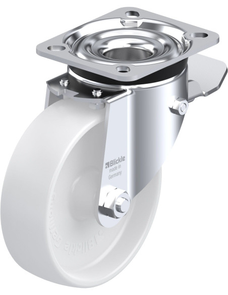 LK-PO 125G-1-ST sintetinis pasukamas ratukas su stabdžiais