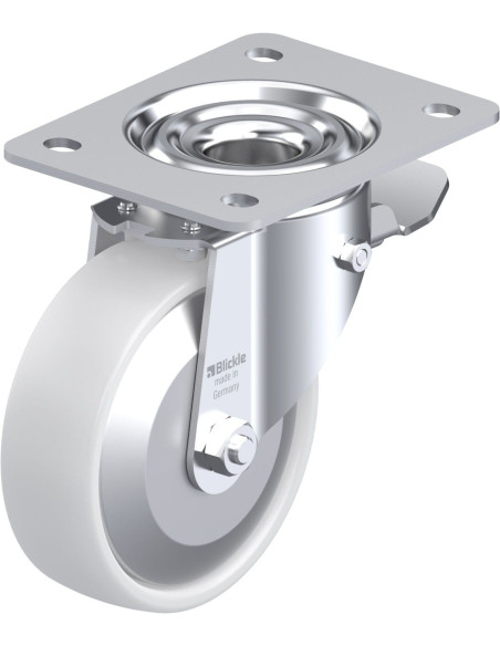 LK-PO 125R-3-ST-FA pasukamas ratukas su stabdžiais, 125 mm