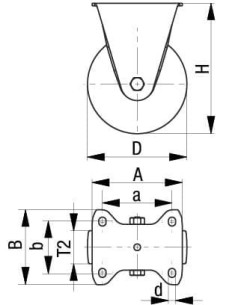 BI-G 150G fiksuotas ratukas, 150 mm 2