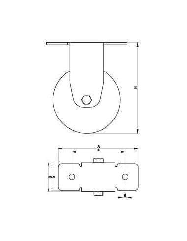 BKPA-PATH 80KF-29 - 80 mm poliuretano fiksuotas ratukas