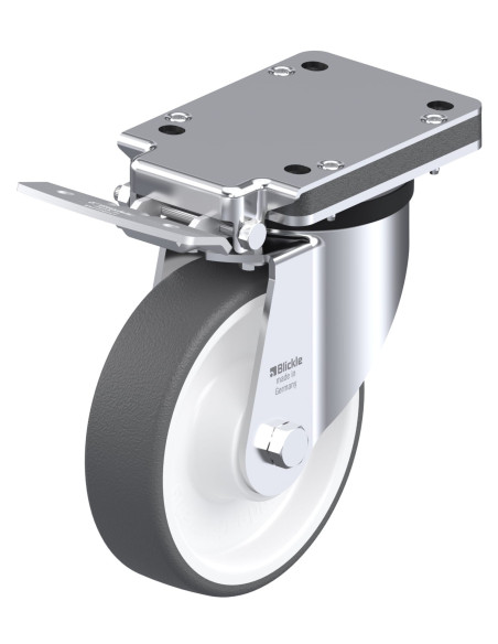 LK-POTH 160K-IS poliuretano ratukas su stabdžiais