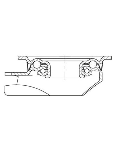 LK-POTHS 125G-3-FA poliuretano pasukamas ratukas, 125 mm