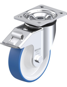 LK-POTHS 160K-FI poliuretano pasukamas ratukas su stabdžiais