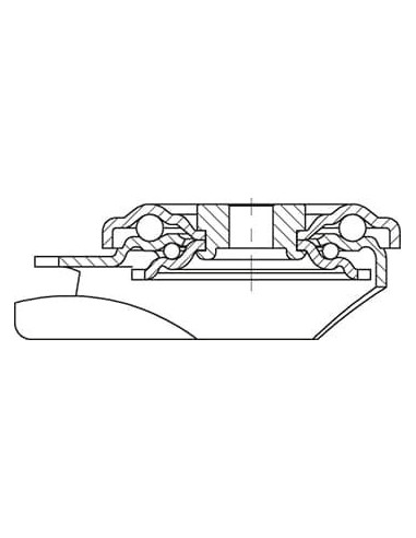 LKR-ALBS 125K poliuretano pasukamas ratukas 125 mm