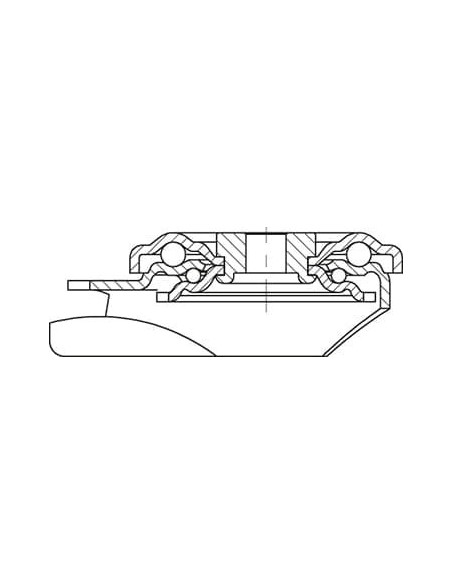 LKR-ALBS 125K-FI poliuretano pasukamas ratukas su stabdžiais