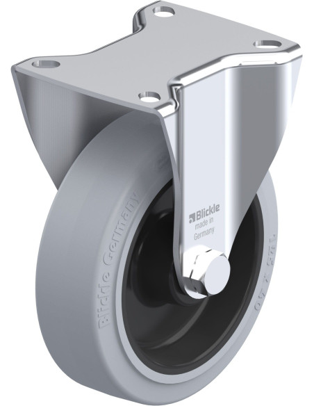 BK-POEV 125R-1-SG fiksuotas ratukas dengtas guma 125 mm