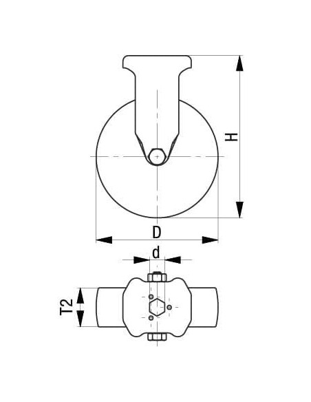 BKRXA-PATH 101G - Nerūdijantis plieno fiksuotas ratukas