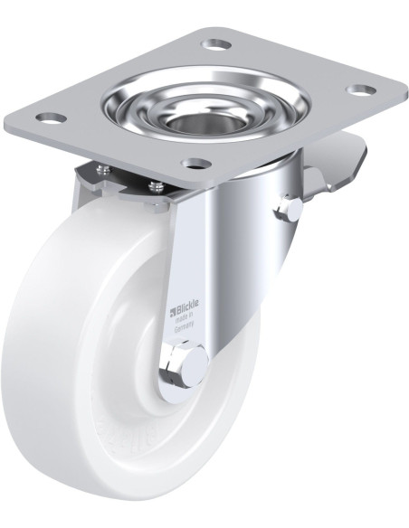 LK-SPO 125G-3-ST sintetinis pasukamas ratukas su stabdžiais