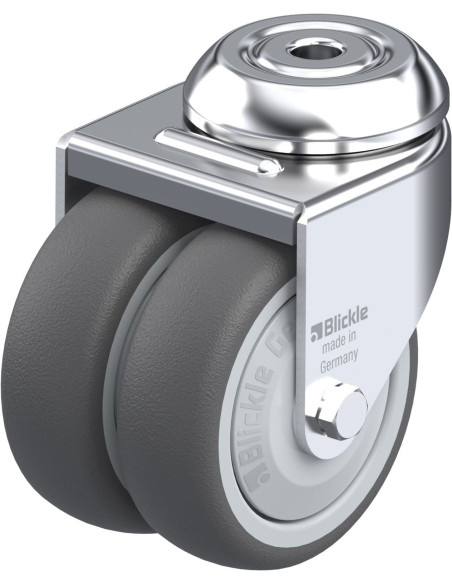 LMDA-PATH 75KF - Dvigubas pasukamas poliuretano ratukas, 75