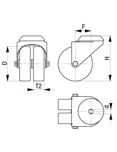 LMDA-PATH 75KF-FI-ELS antistatinis dvigubas pasukamas