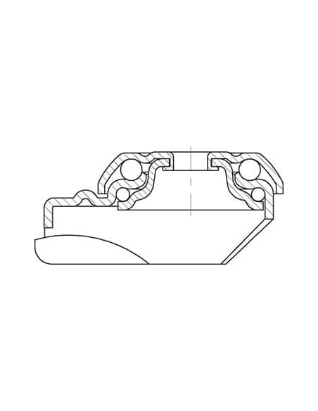 LMDA-POA 75G - Dvigubas pasukamas ratukas 75 mm