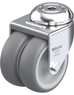 LMDA-TPA 75G dvigubas pasukamas ratukas su guminiais ratais