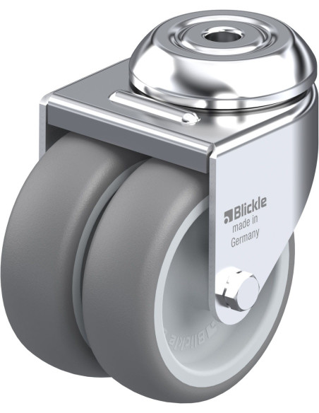 LMDA-TPA 75G dvigubas pasukamas ratukas su guminiais ratais