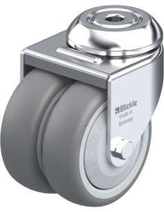 LMDA-TPA 75KF - Dvigubas pasukamas ratukas su guminiais