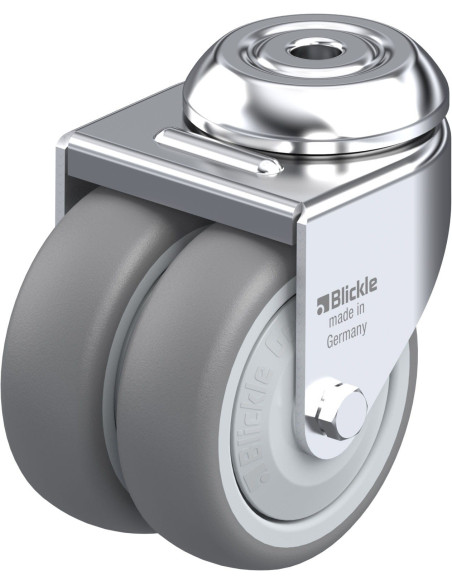 LMDA-TPA 75KF - Dvigubas pasukamas ratukas su guminiais