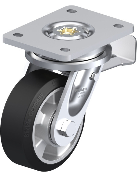 LO-ALEV 127K-ST pasukamas ratukas su stabdžiais, 125 mm