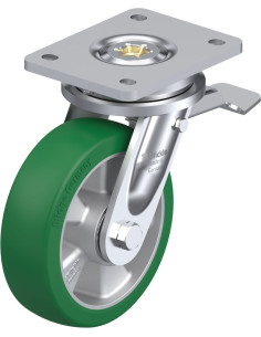 LO-ALST 160K-ST Poliuretano pasukamas ratukas su stabdžiais