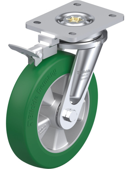 LO-ALST 200K-RI4 poliuretano pasukamas ratukas su stabdžiais