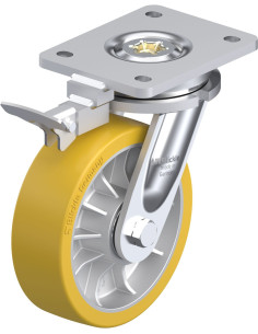 LO-ALTH 162K-RI4 poliuretano pasukamas ratukas su stabdžiais