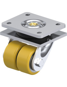 LOD-VSTH 75K - Dvigubas pasukamas poliuretano ratukas 75 mm