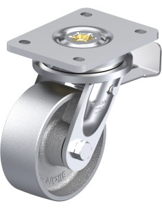 LO-G 127G-ST pasukamas ratukas su stabdžiais, 125 mm