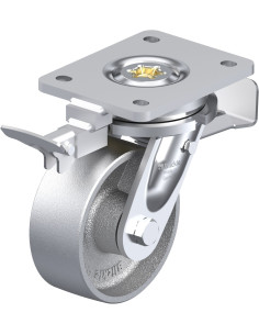 LO-G 127G-ST-RI4 - 125 mm plieninis pasukamas ratukas su