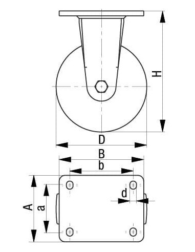 BO-ALST 160K-AS - antistatinis poliuretaninis ratukas 160 mm