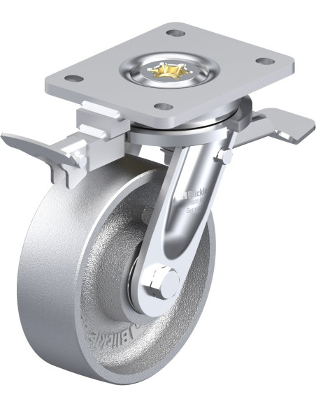 LO-G 150K-ST-RI4 pasukamas plieninis ratukas su stabdžiais