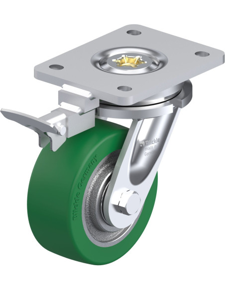 LO-GST 127K-RI4 poliuretano pasukamas ratukas su stabdžiais