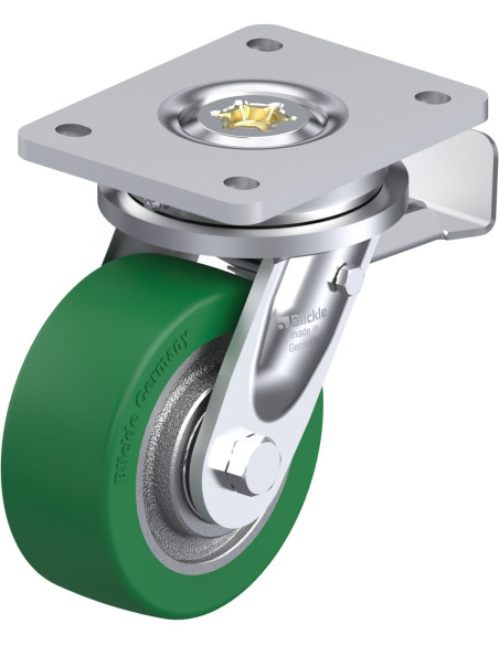 LO-GST 127K-ST poliuretano pasukamas ratukas su stabdžiais