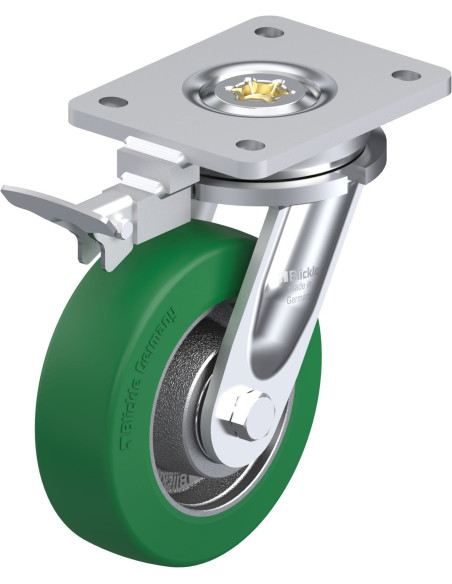 LO-GST 150K-RI4 pasukamas poliuretano ratukas su stabdžiais