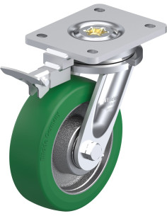 LO-GST 160K-RI4 pasukamas poliuretano ratukas su stabdžiais