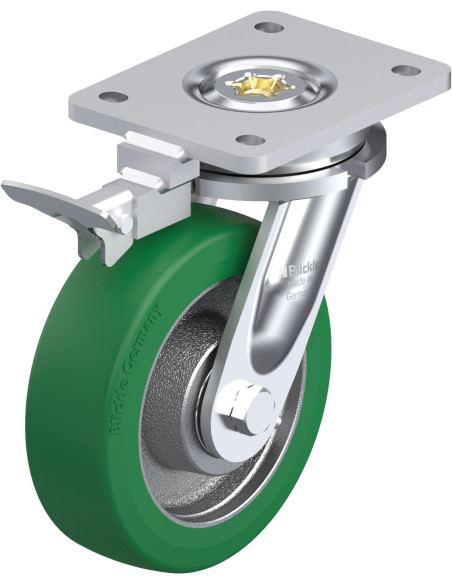 LO-GST 160K-RI4 pasukamas poliuretano ratukas su stabdžiais