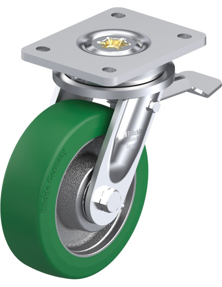 LO-GST 160K-ST poliuretano ratukas su stabdžiais