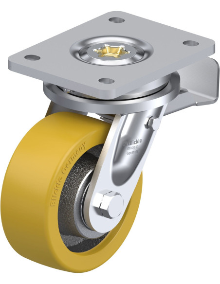 LO-GTH 127K-ST Poliuretano pasukamas ratukas su stabdžiais