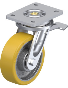 LO-GTH 150K-ST poliuretano pasukamas ratukas su stabdžiais