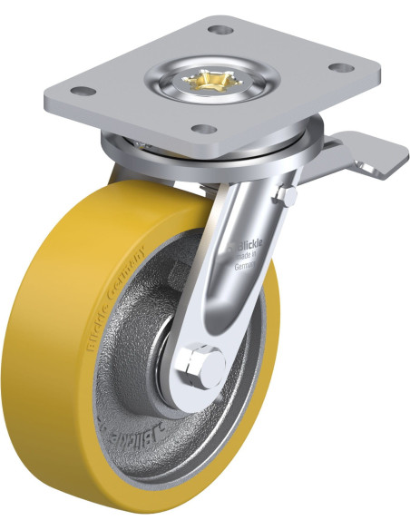 LO-GTH 160K-ST pasukamas poliuretano ratukas su stabdžiais