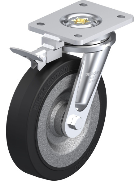 LO-SE 200K-RI4 pasukamas ratukas su stabdžiais, 200 mm